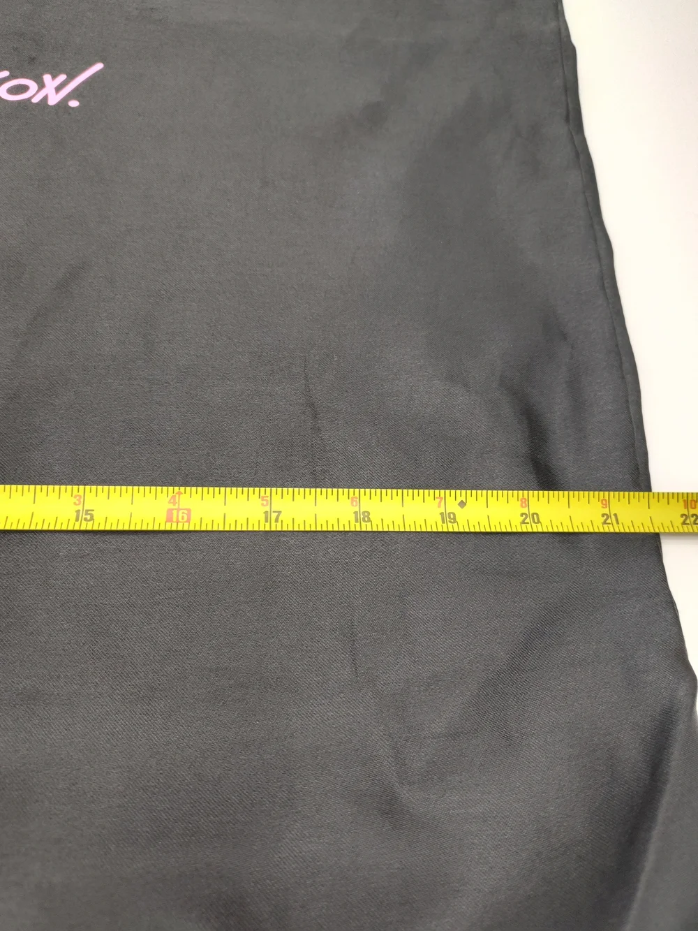 BETSEY JOHNSON Large Black Pink Logo Drawstring Dust Bag Storage Travel 22x21.5